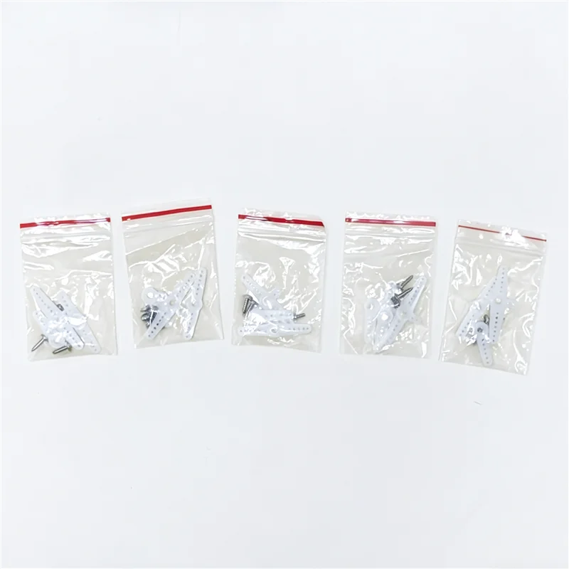 5 Sets SG90 Servo Horn Replacement Kit, Multi-hole Design Servo Arm with Screws for RC Aircraft Robo