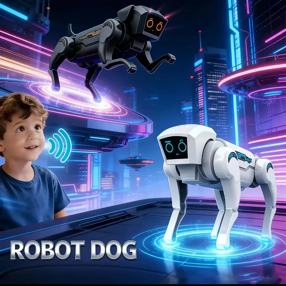 Remote-controlled mechanical dog and mechanical cat DIY assembly walking mechanical dog pet children