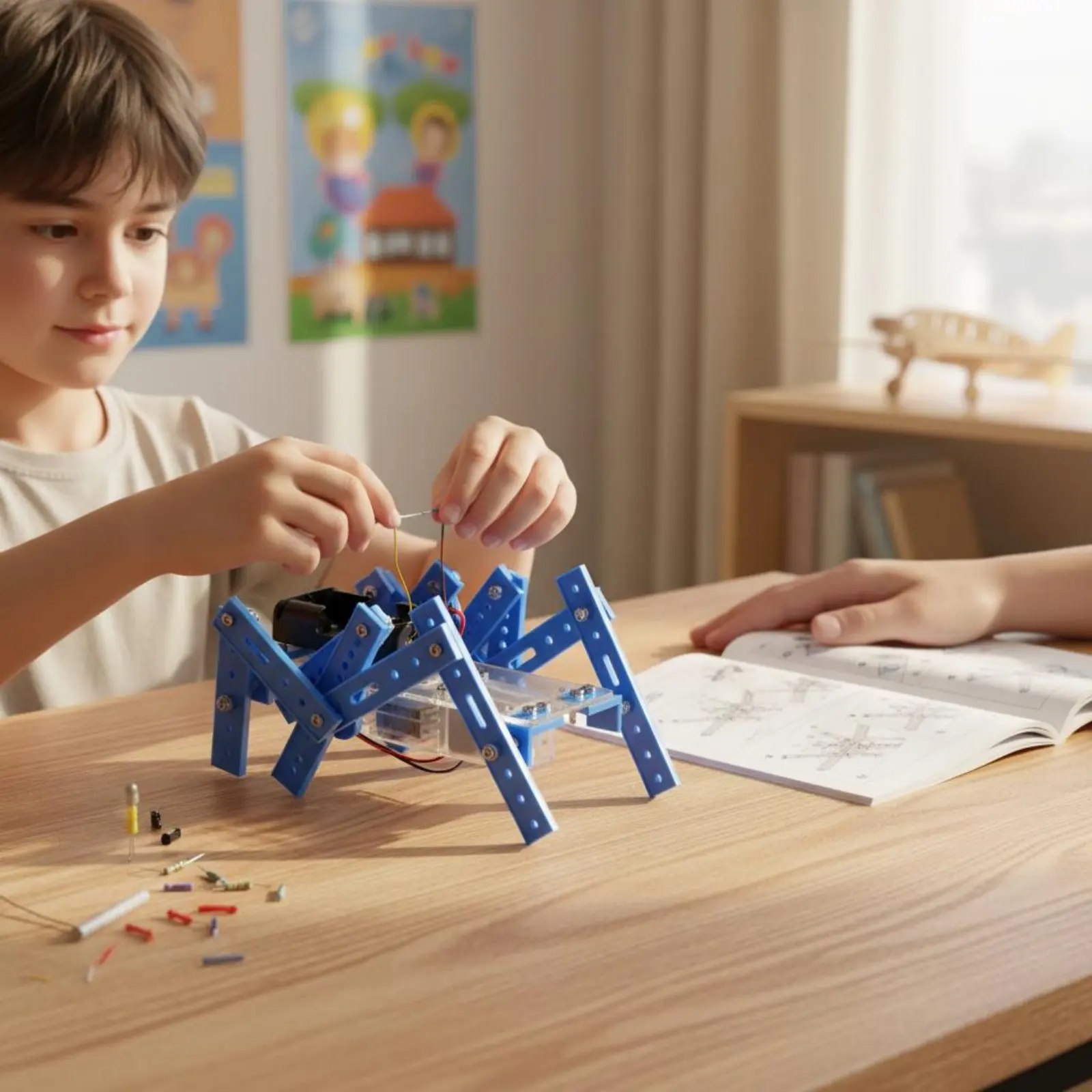 Six-Legged Robot Kit Educational Learning Learning DIY Arachnid Robot Wireless Controller Control He