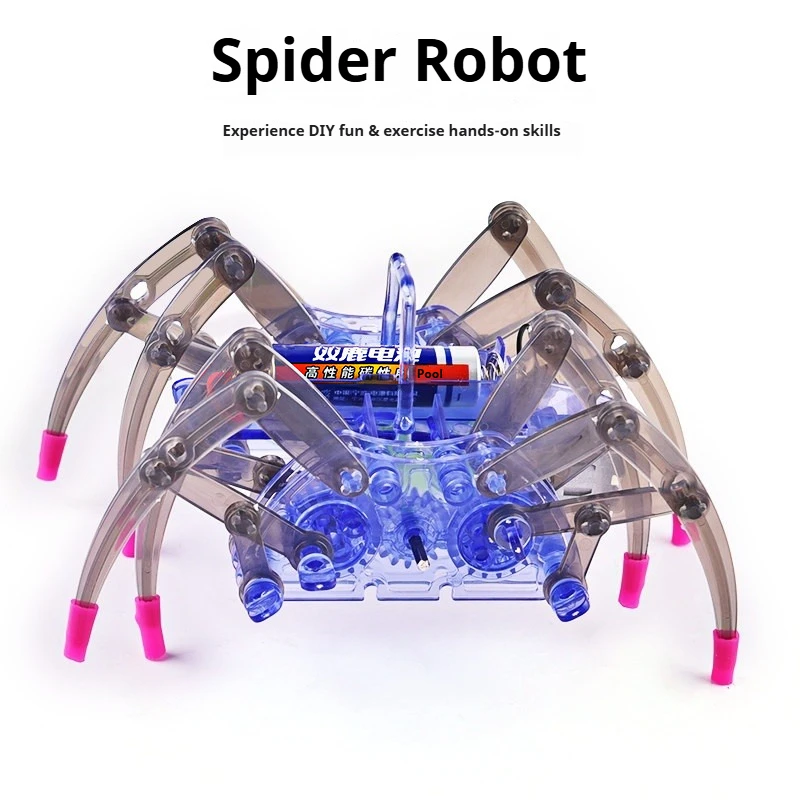 Assembled Electric Crawling Spider Robot, Experimental Toy, Science DIY Kit, Innovative Maker Educat