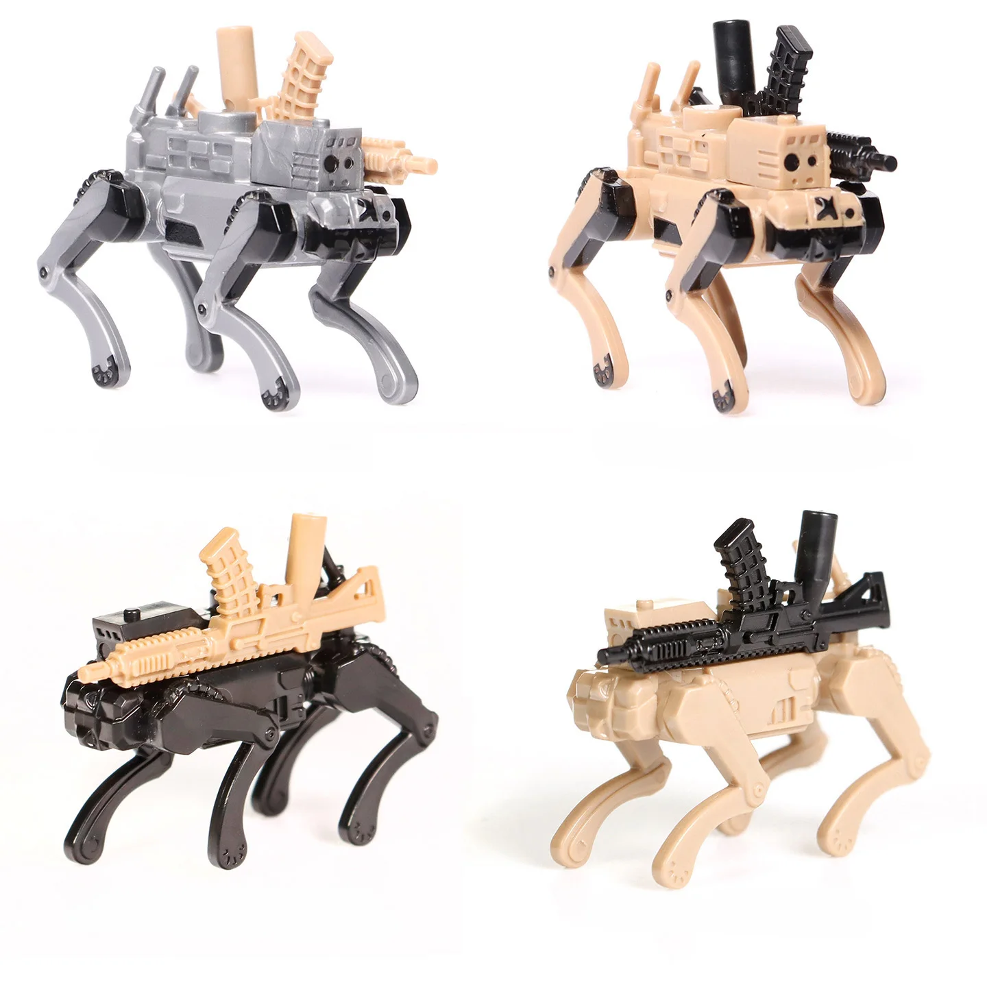 MOC Military Robot Dog & Attack Drone Building Kit robot Dog with Weapons & Gear - Military Bricks T