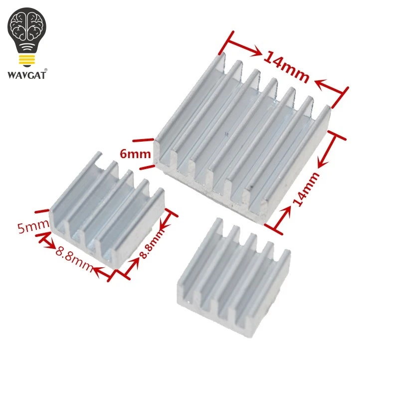 3PCS Adhesive Raspberry Pi Heatsink Cooler Pure Aluminum Heat Sink Set Kit Radiator For Cooling Rasp