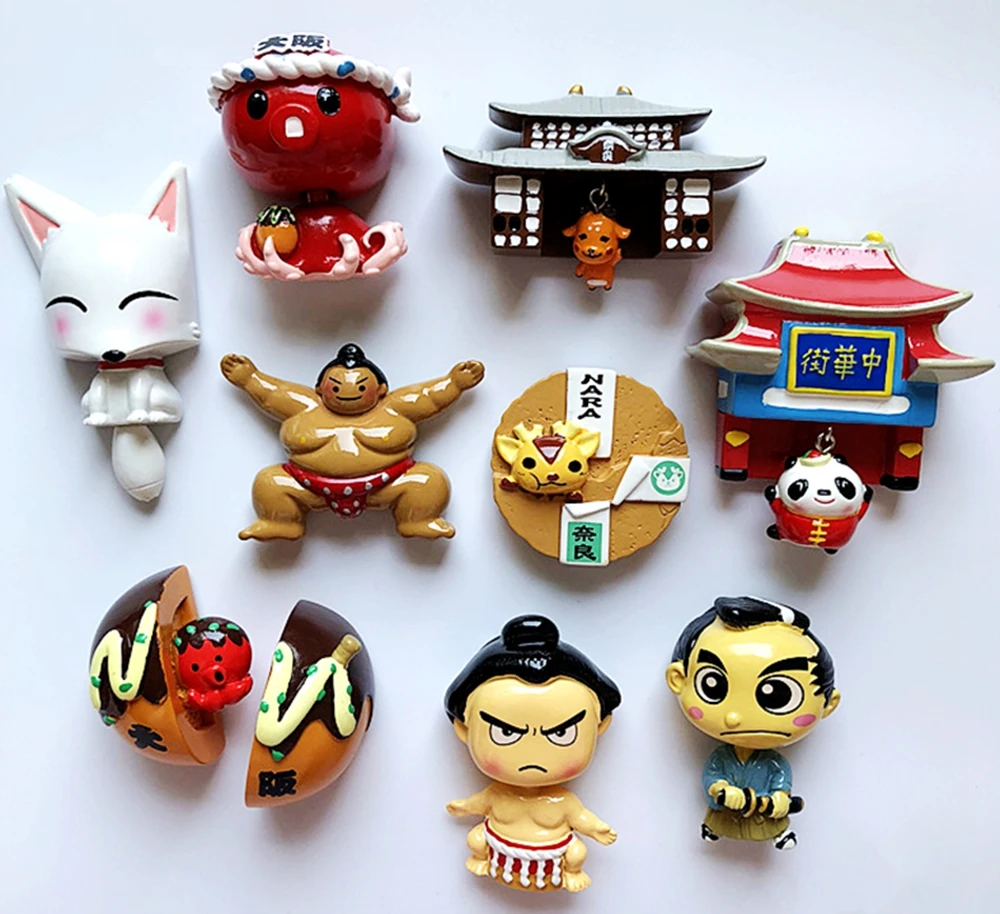Japanese Sumo Samurai Osaka Octopus 3D Resin Fridge Magnets Japan Tourism Souvenirs Refrigerator Mag
