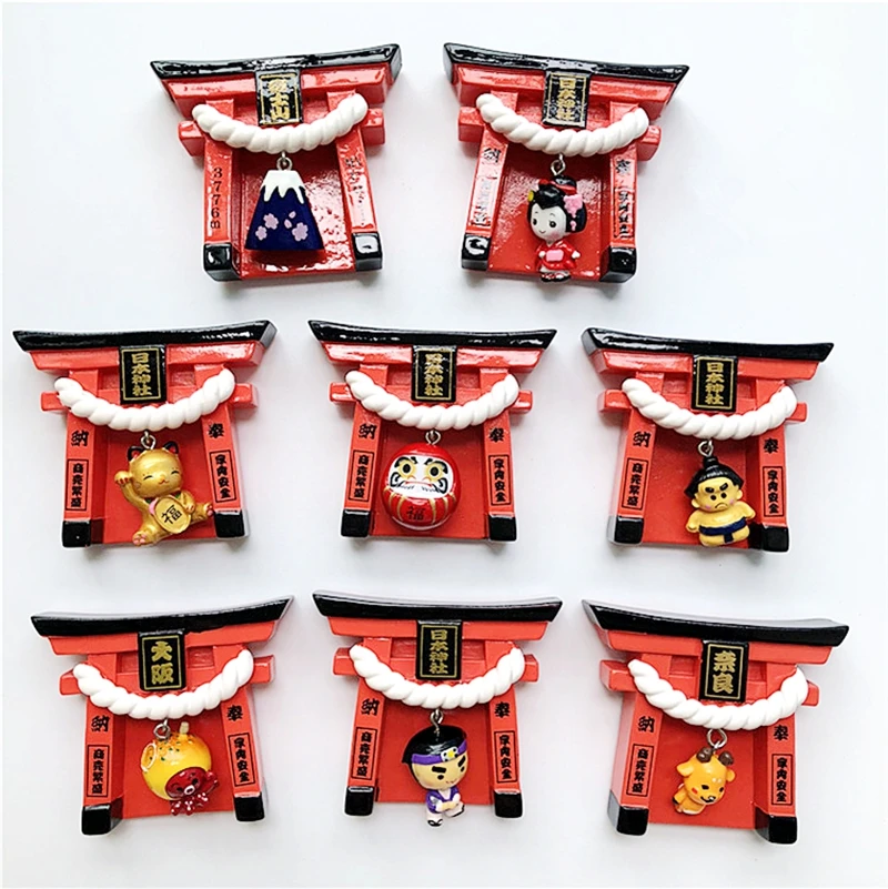 New Handmade Painted Japanese Fuji Mountain Sumo Dance 3D Fridge Magnets Tourism Souvenirs Refrigera