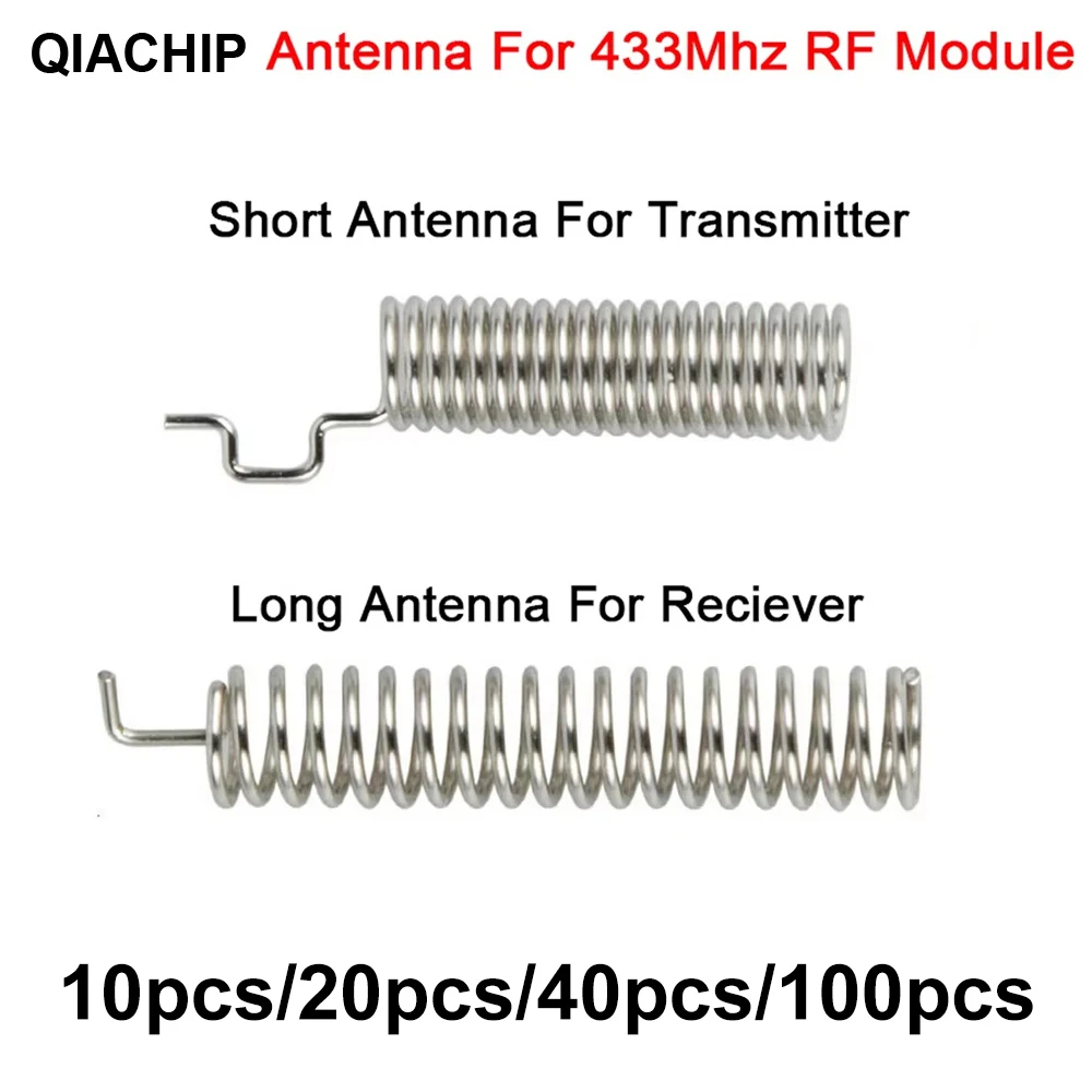 QIACHIP 20Set 433MHz RF Spring Antenna RF Receiver Transmitter Module 433 MHZ For Smart Home Light W