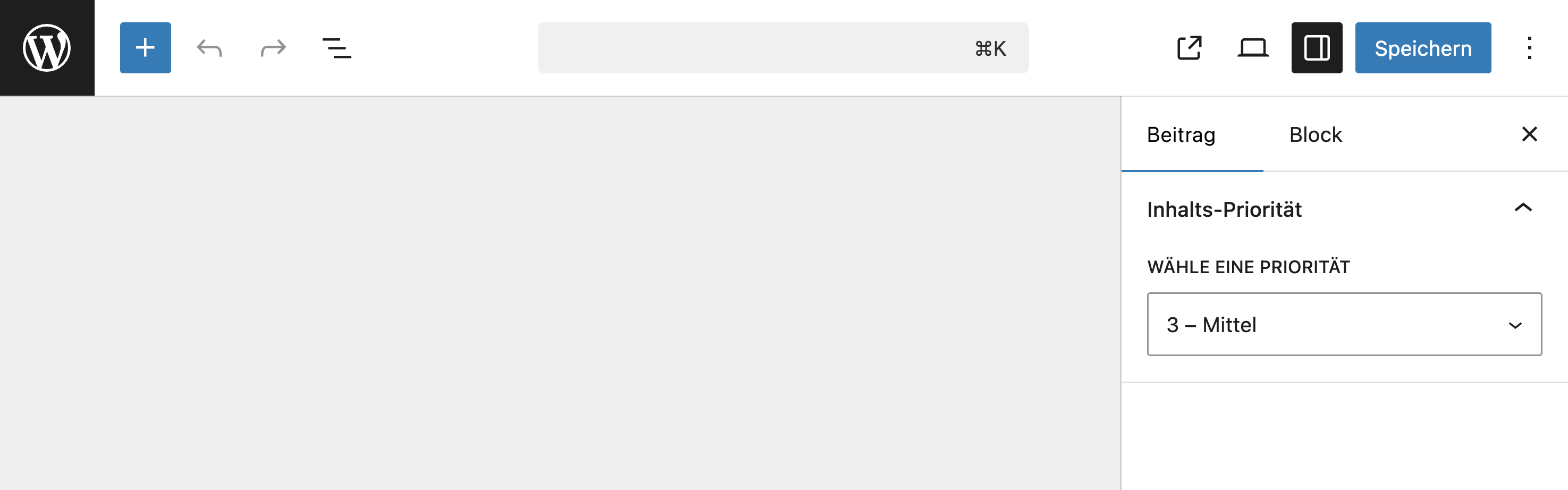 Sidebar im Editor