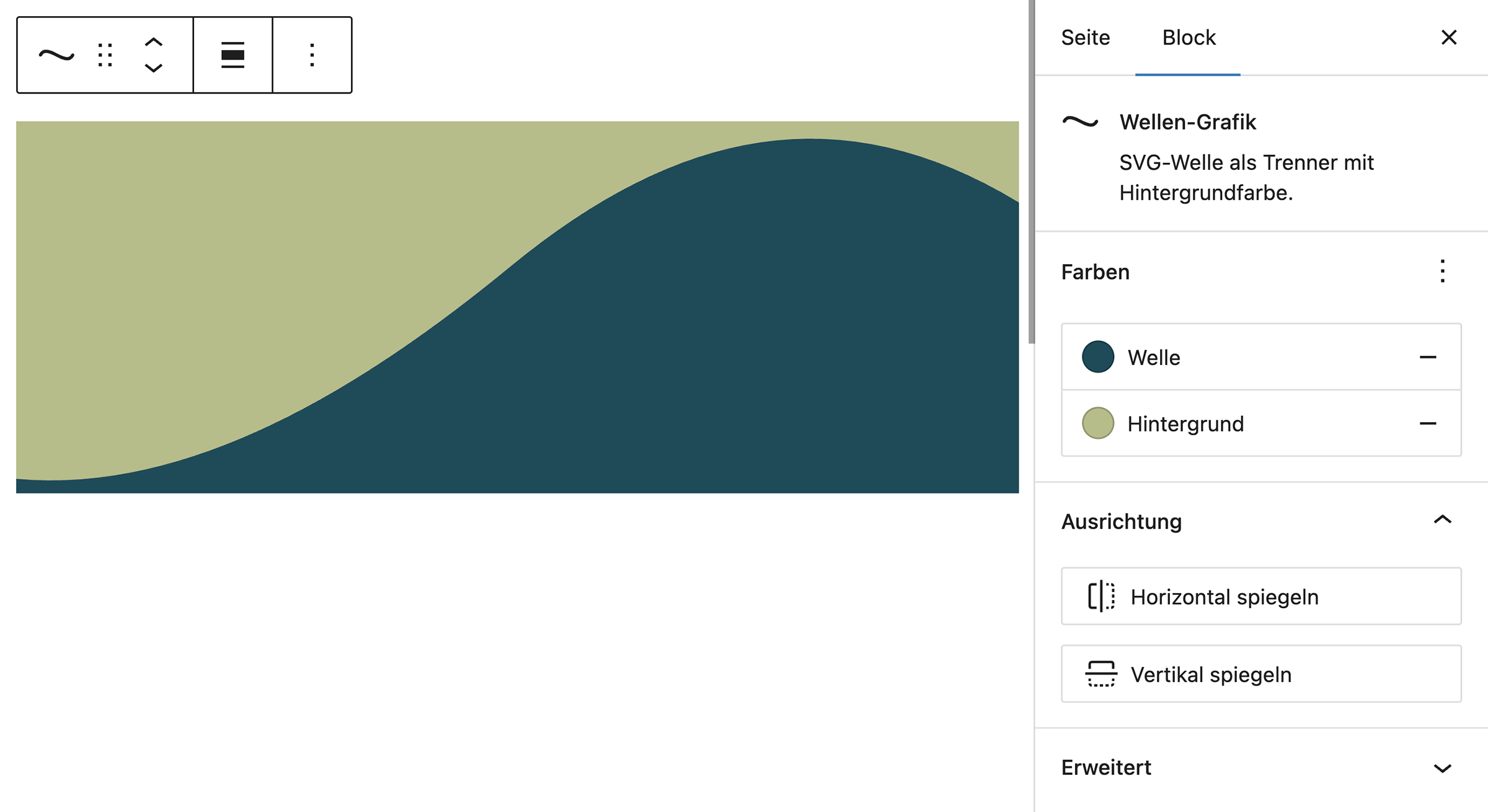 Wellen Grafik – Editor-Ansicht