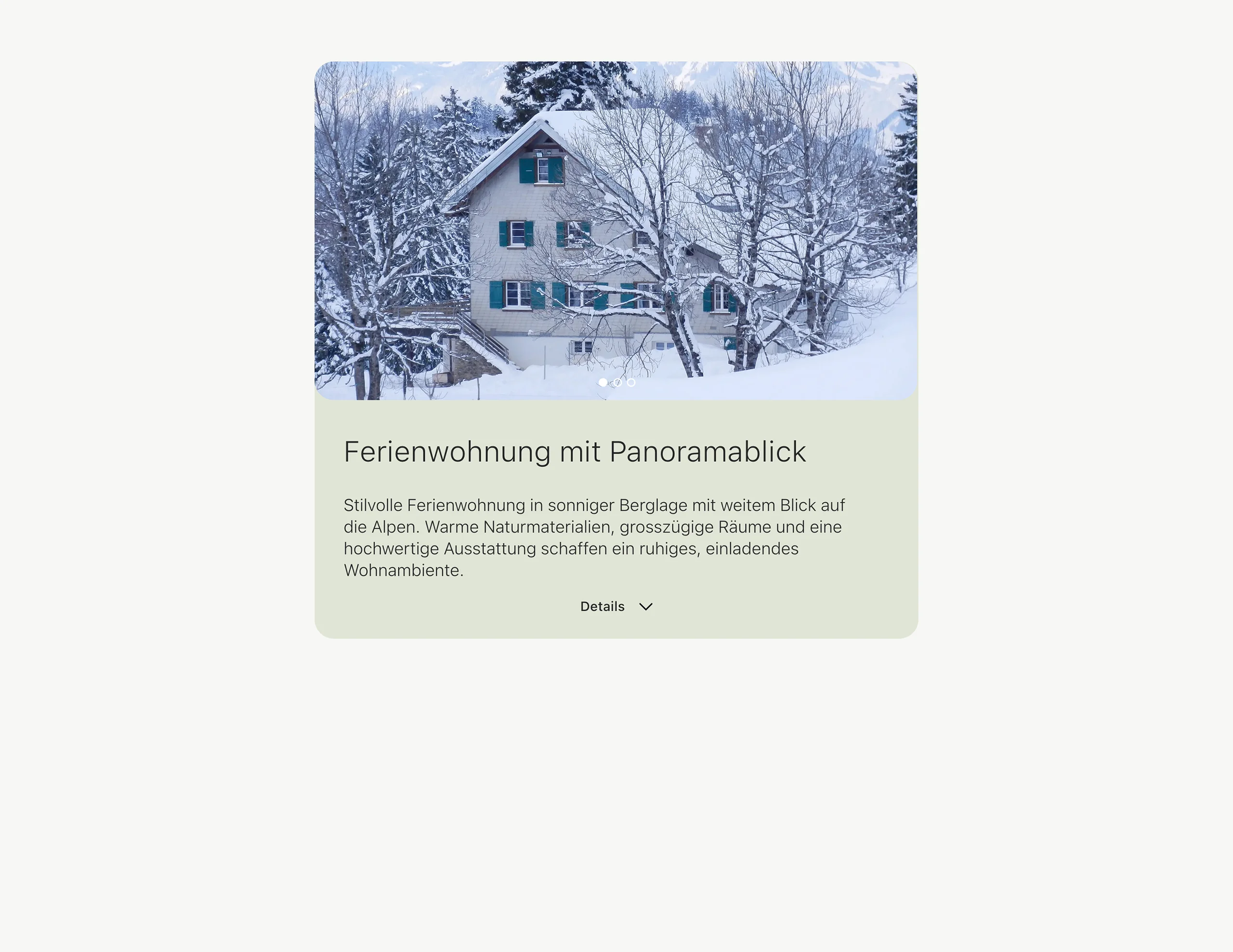 Wohnungsangebot-Block – geschlossene Frontend-Ansicht