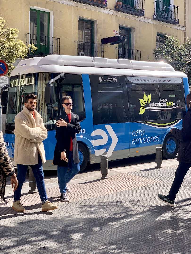 Street scene with bus
