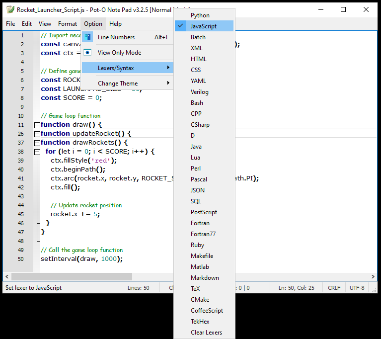 Pot-O Note Pad Screenshot
