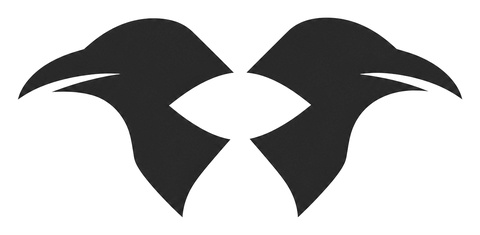 Security Monitor logo: two raven heads facing outward around an eye