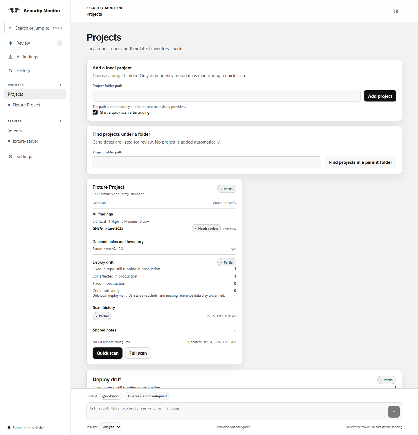 Projects in light theme