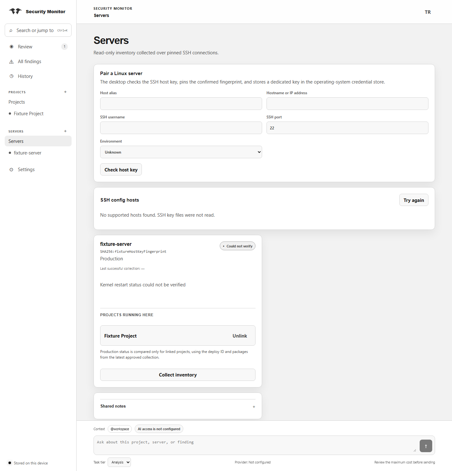 Servers in light theme