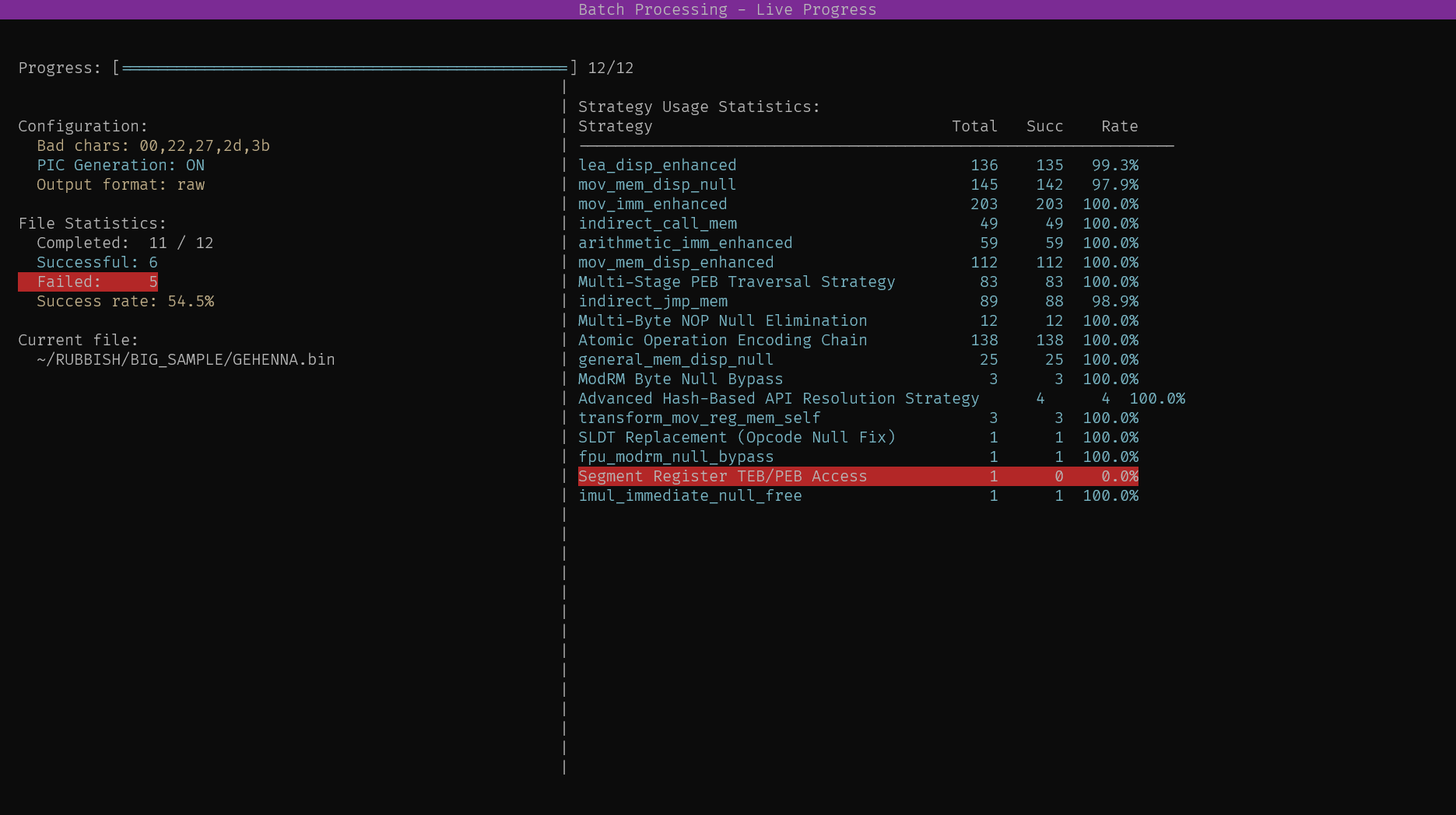 TUI batch processing