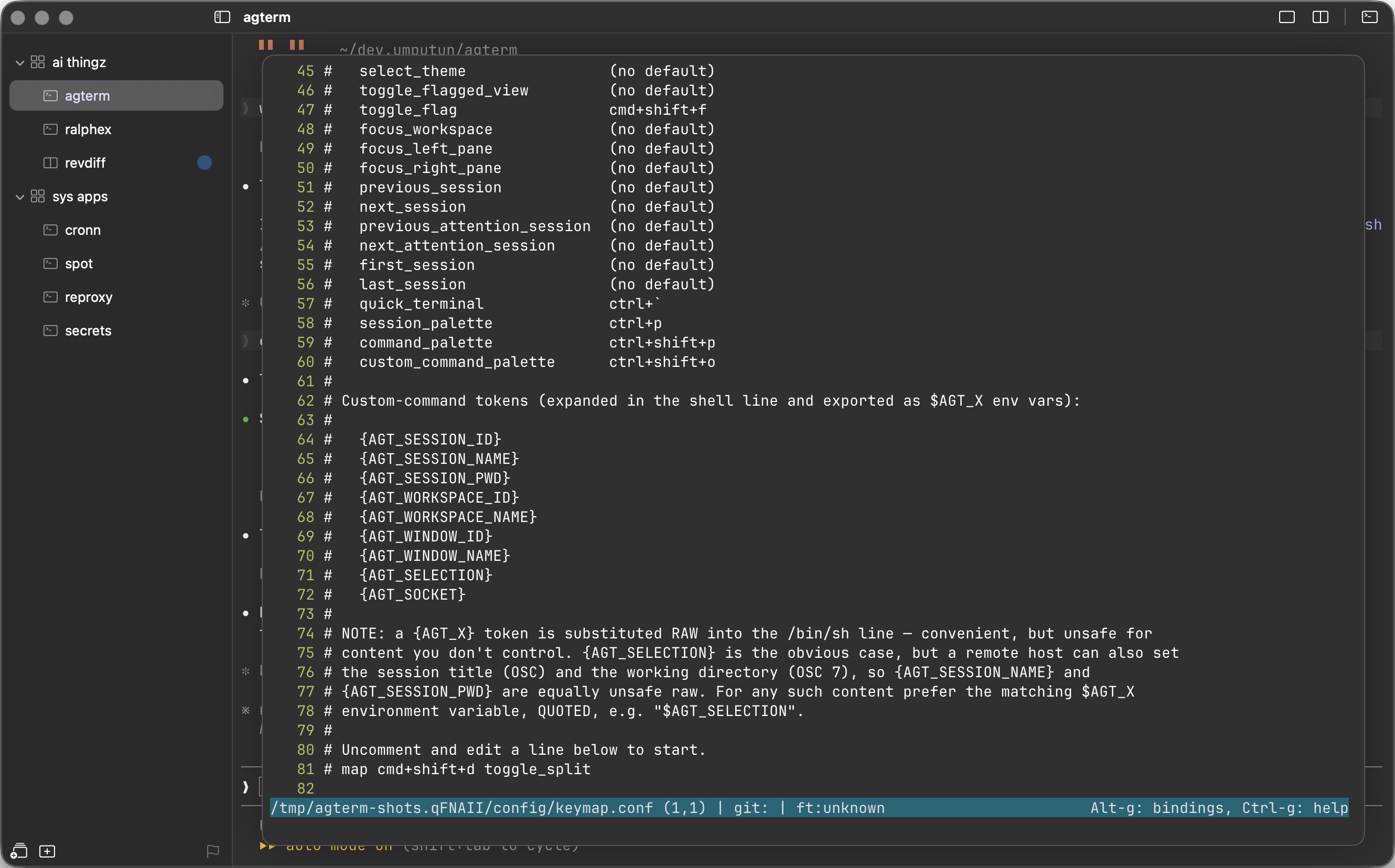 Keymap editor