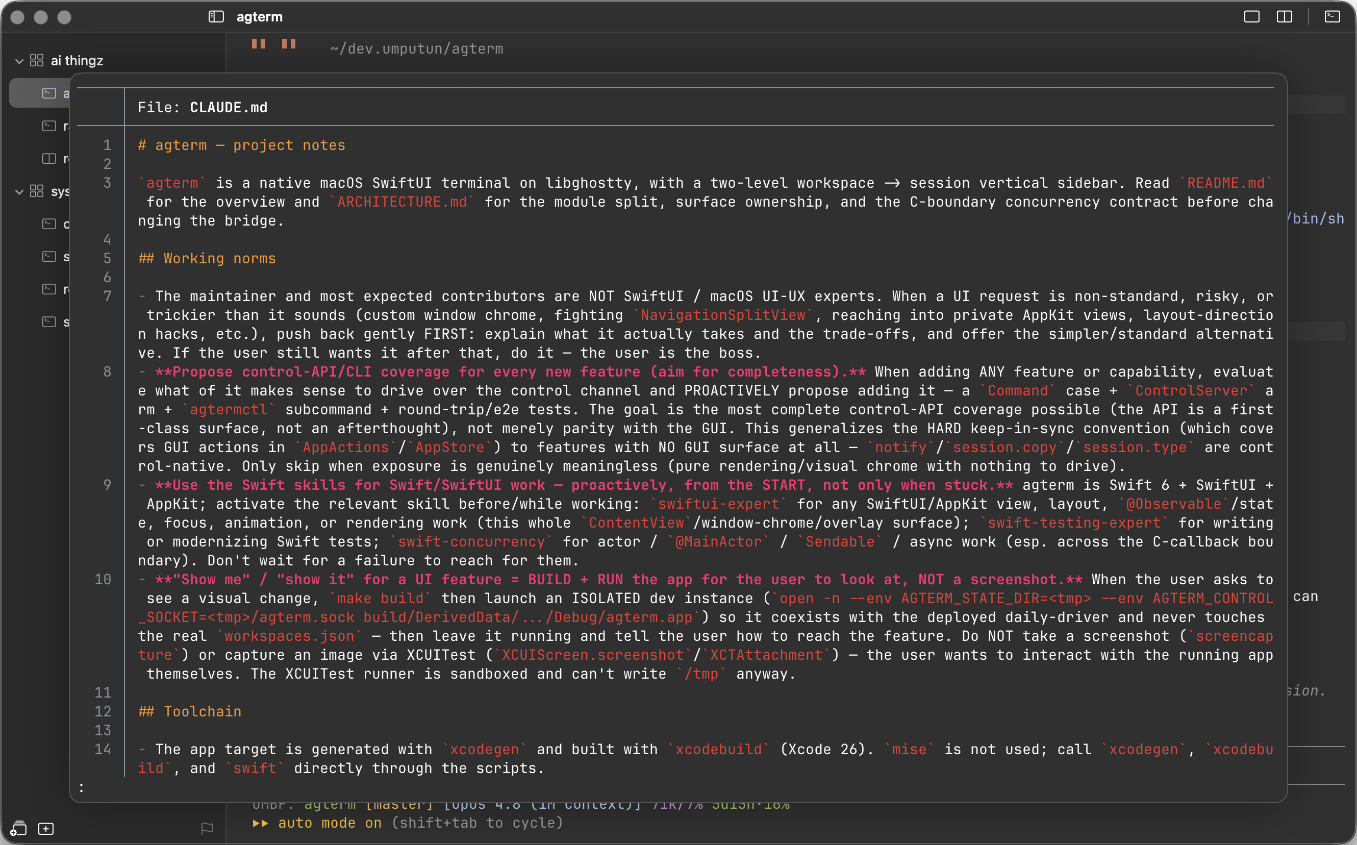 Quick terminal