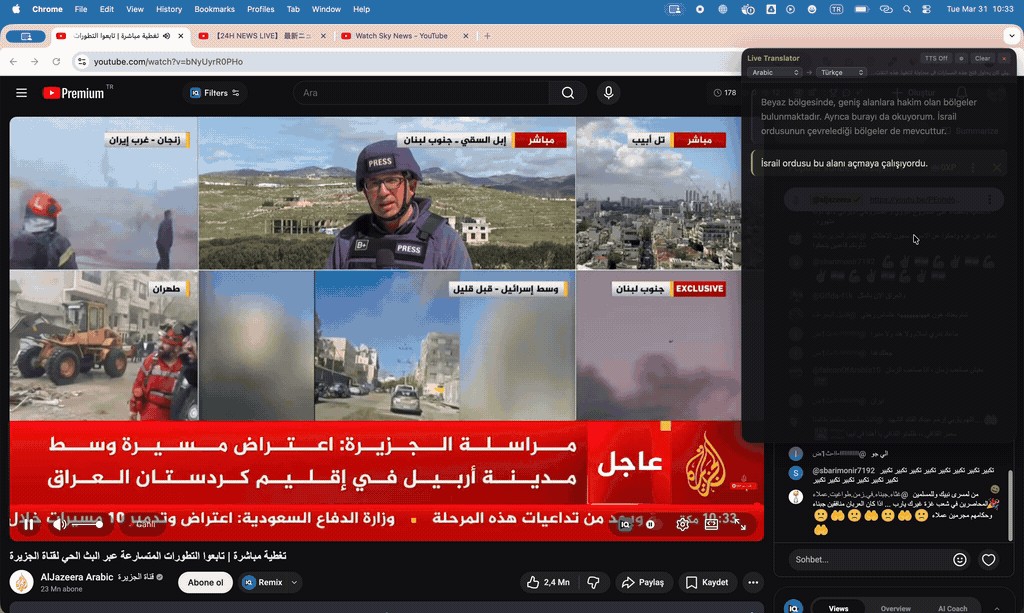 Arabic to Turkish demo