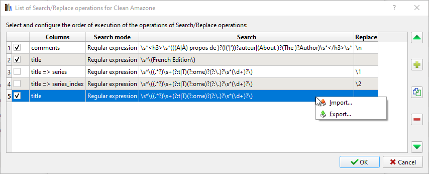 configuration dialog of a operations-list