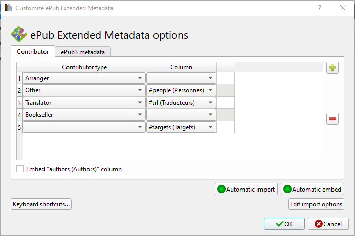 configuration dialog