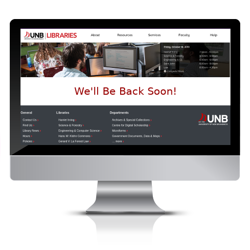 UNB Libraries will be back soon