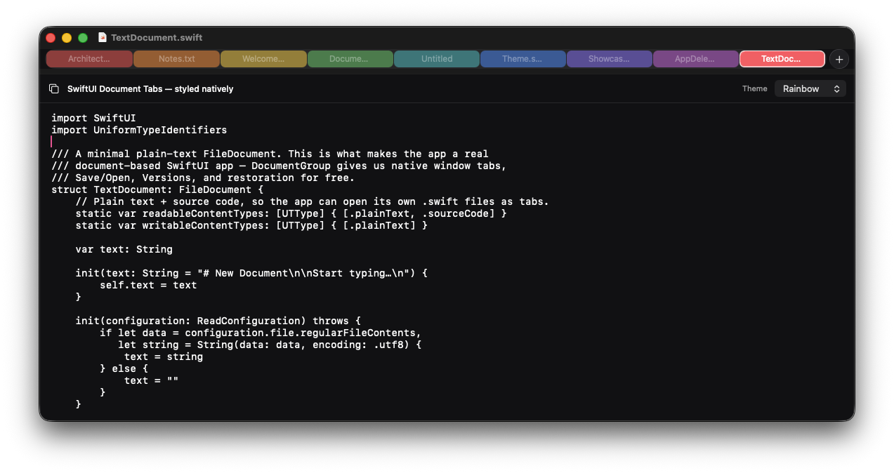 Rainbow theme - every tab its own color