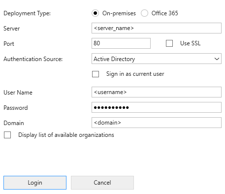 Connected Service Configuration - Connecting CRM - Interactive Login
