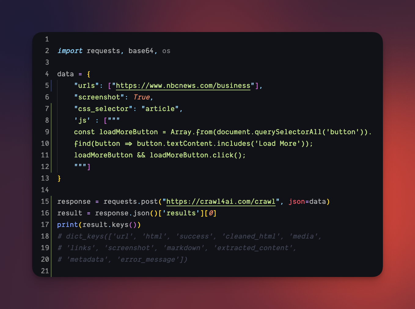 Crawl4AI CSS JS example