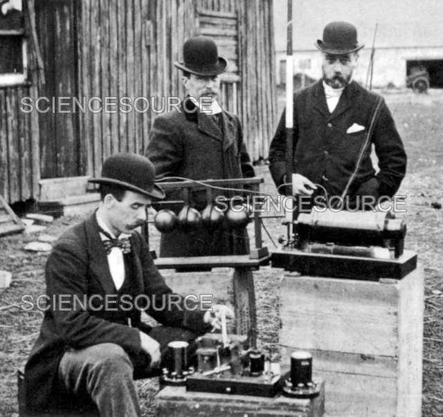 Post Office engineers inspect Marconi’s wireless apparatus on Flat Holm, 13 May 1897