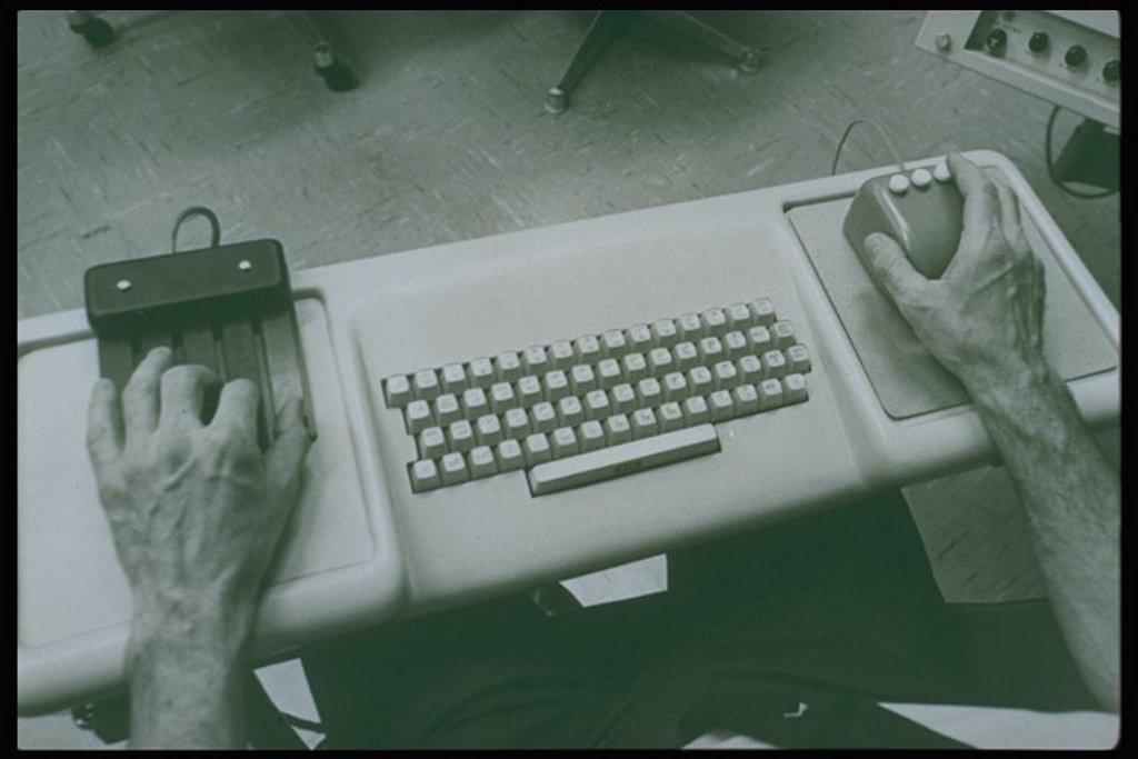 Doug Engelbart's human-computer interface with mouse