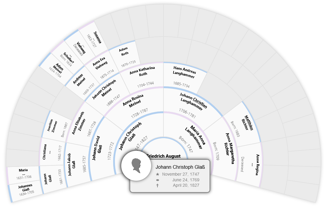 210 Degree chart with opened contextmenu