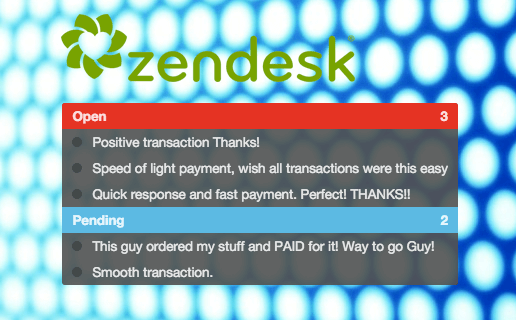 Zendesk tickets widget for Übersicht