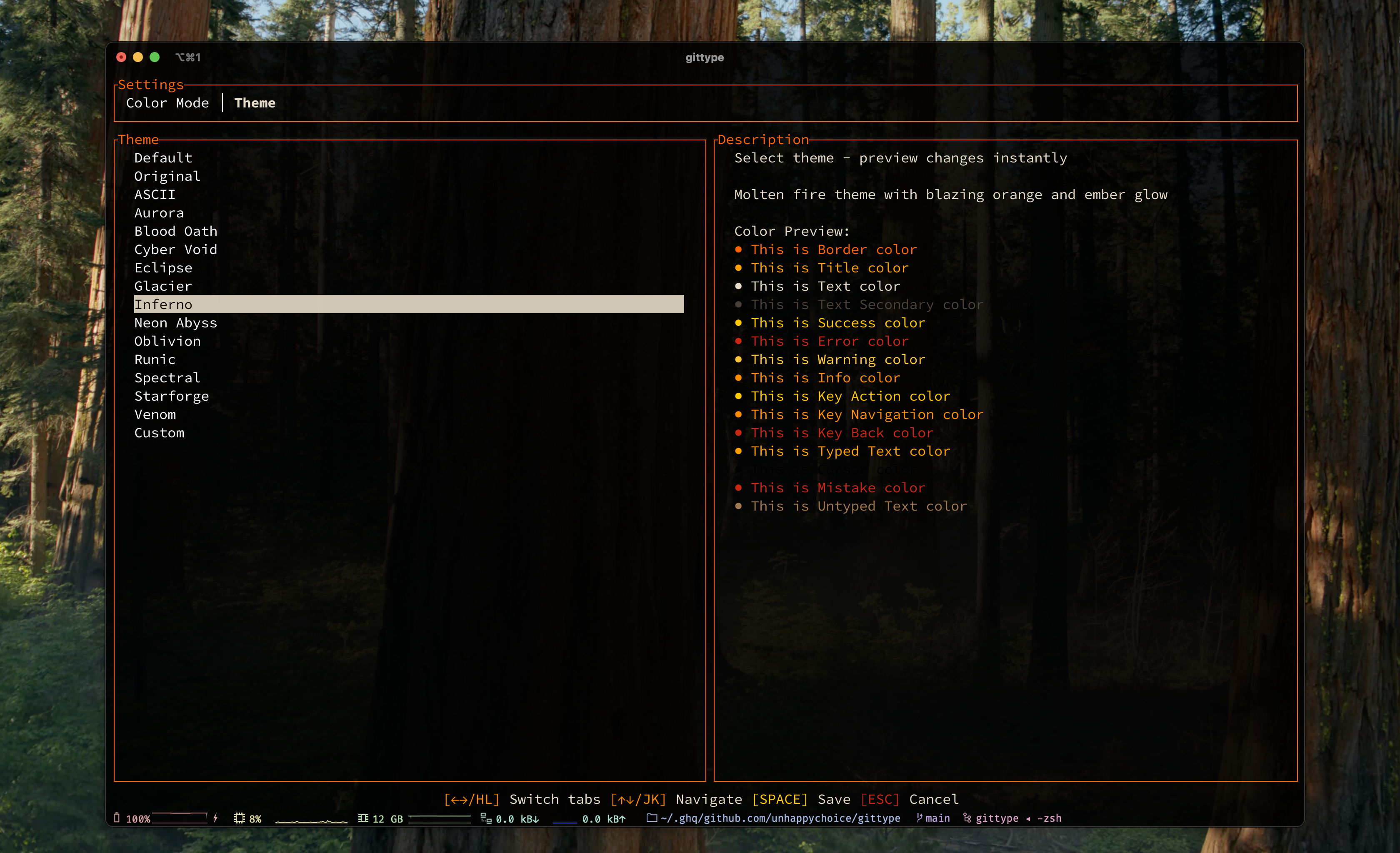 GitType Settings