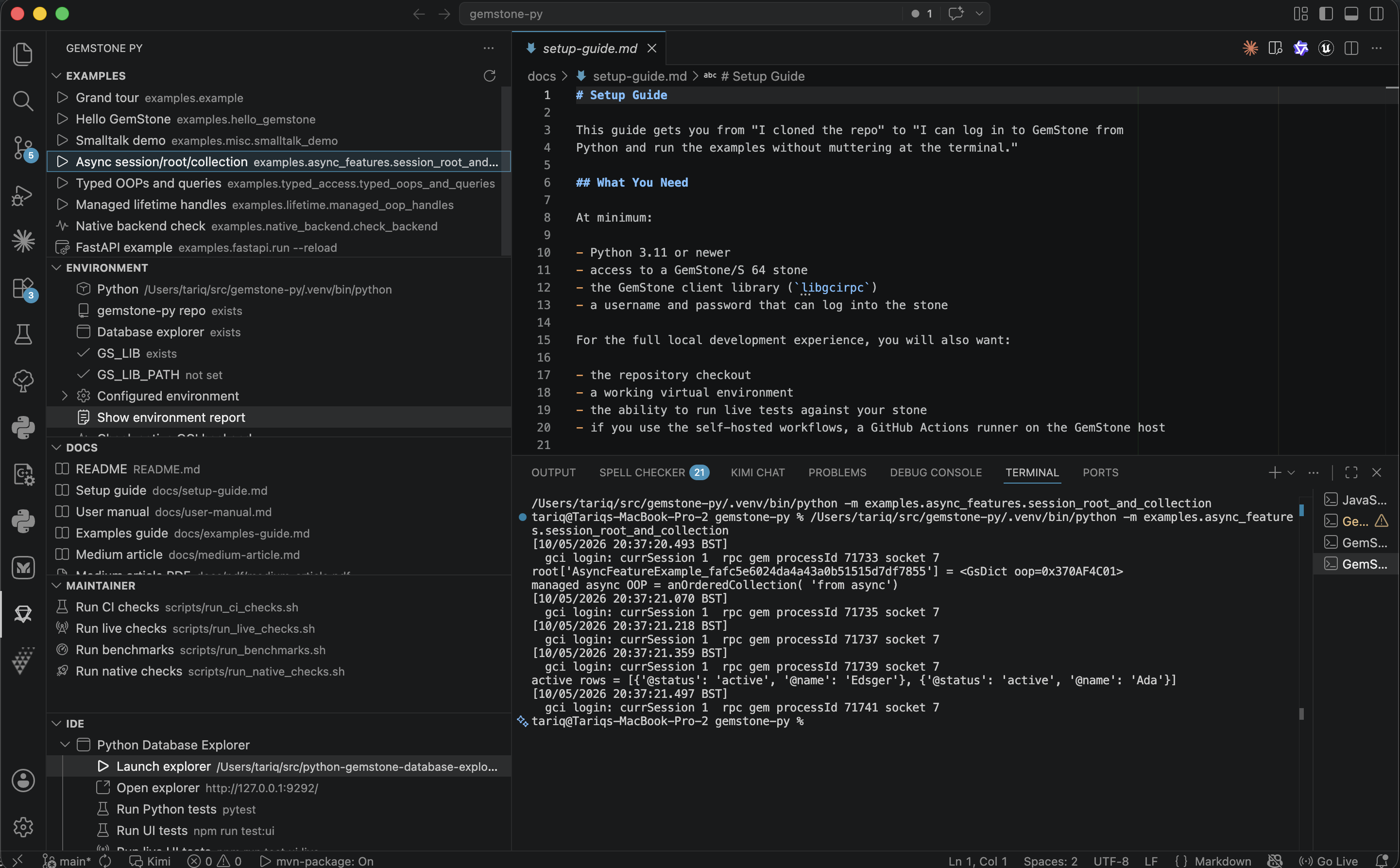 gemstone-py Workbench example runner