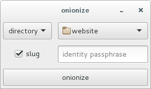 onionize GUI screenshot