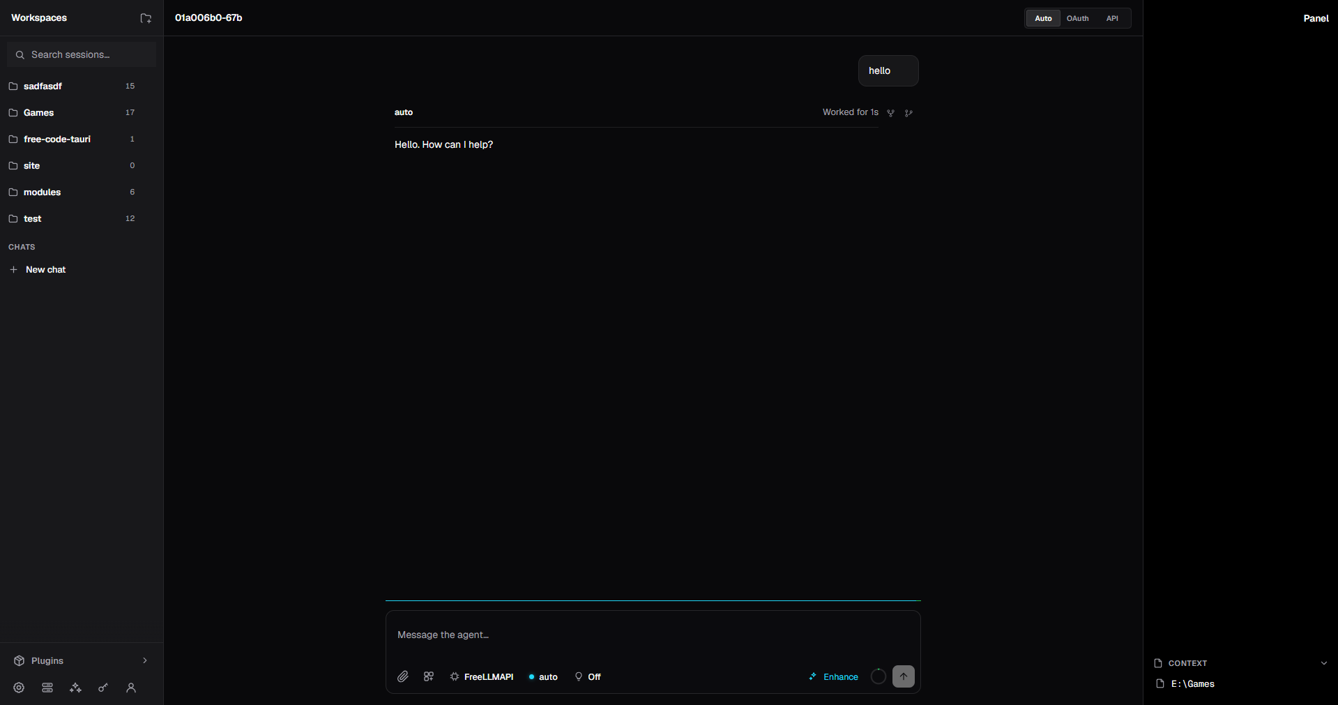 Oh My Pi GUI chat workspace