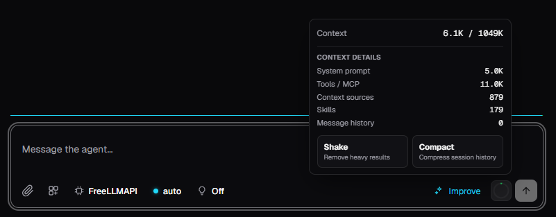 Context usage controls