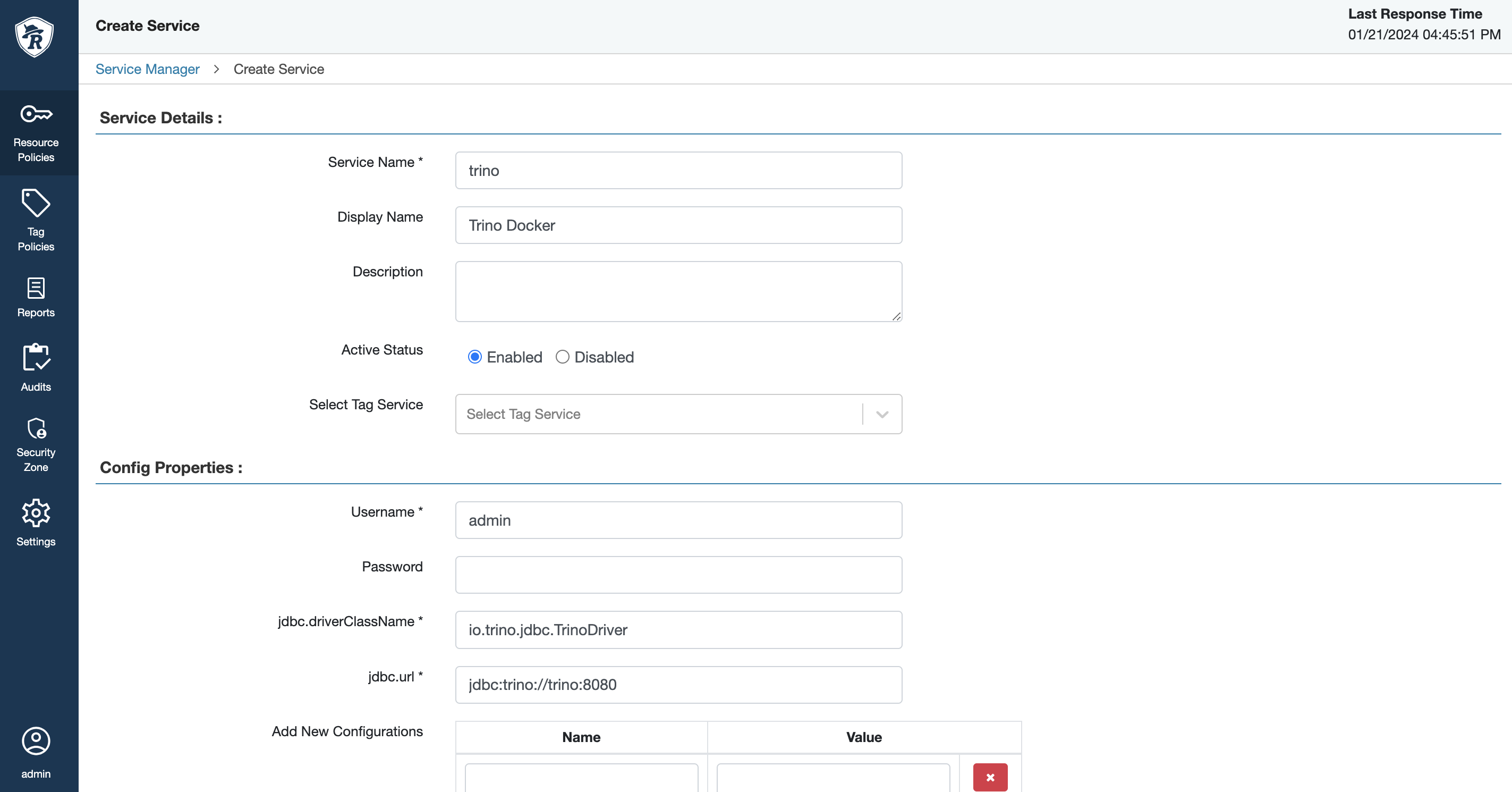 Trino Service Input