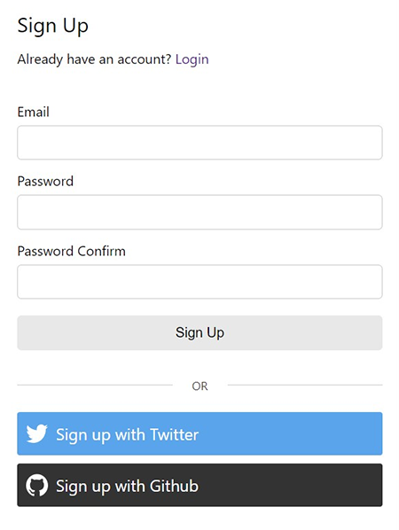 signup component