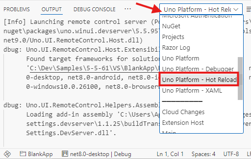 `Uno Platform` output drop-down