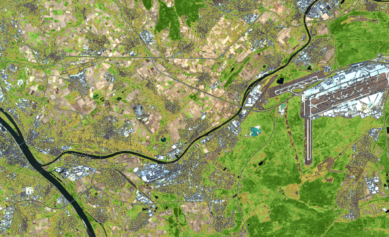 Satellitenfoto Rhein-Main August 2018 - contains Copernicus data