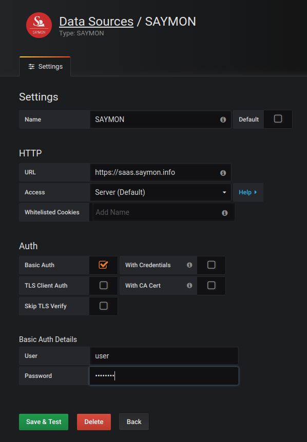 Configure datasource