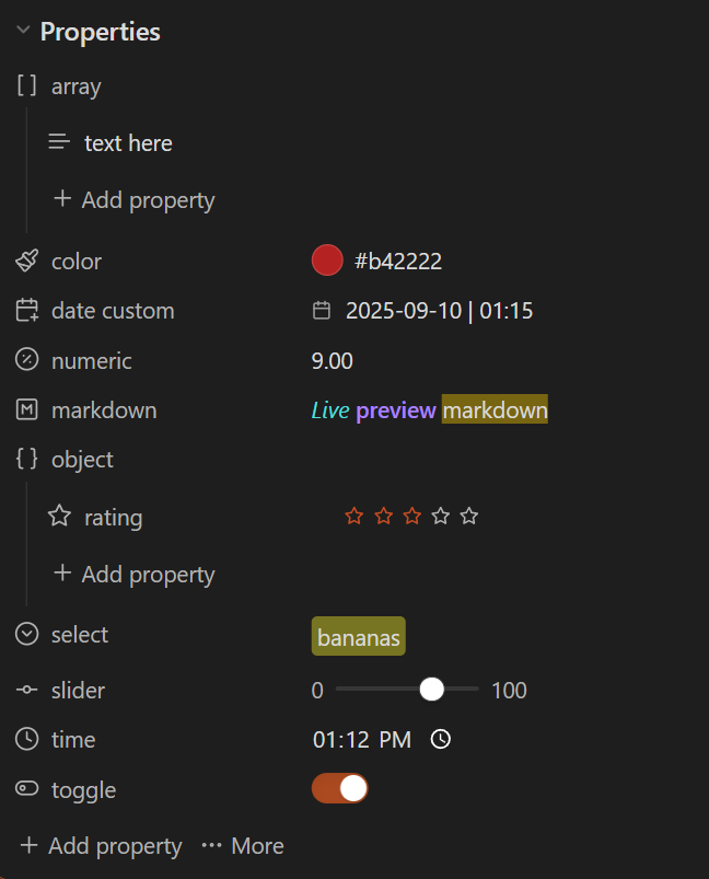 properties
