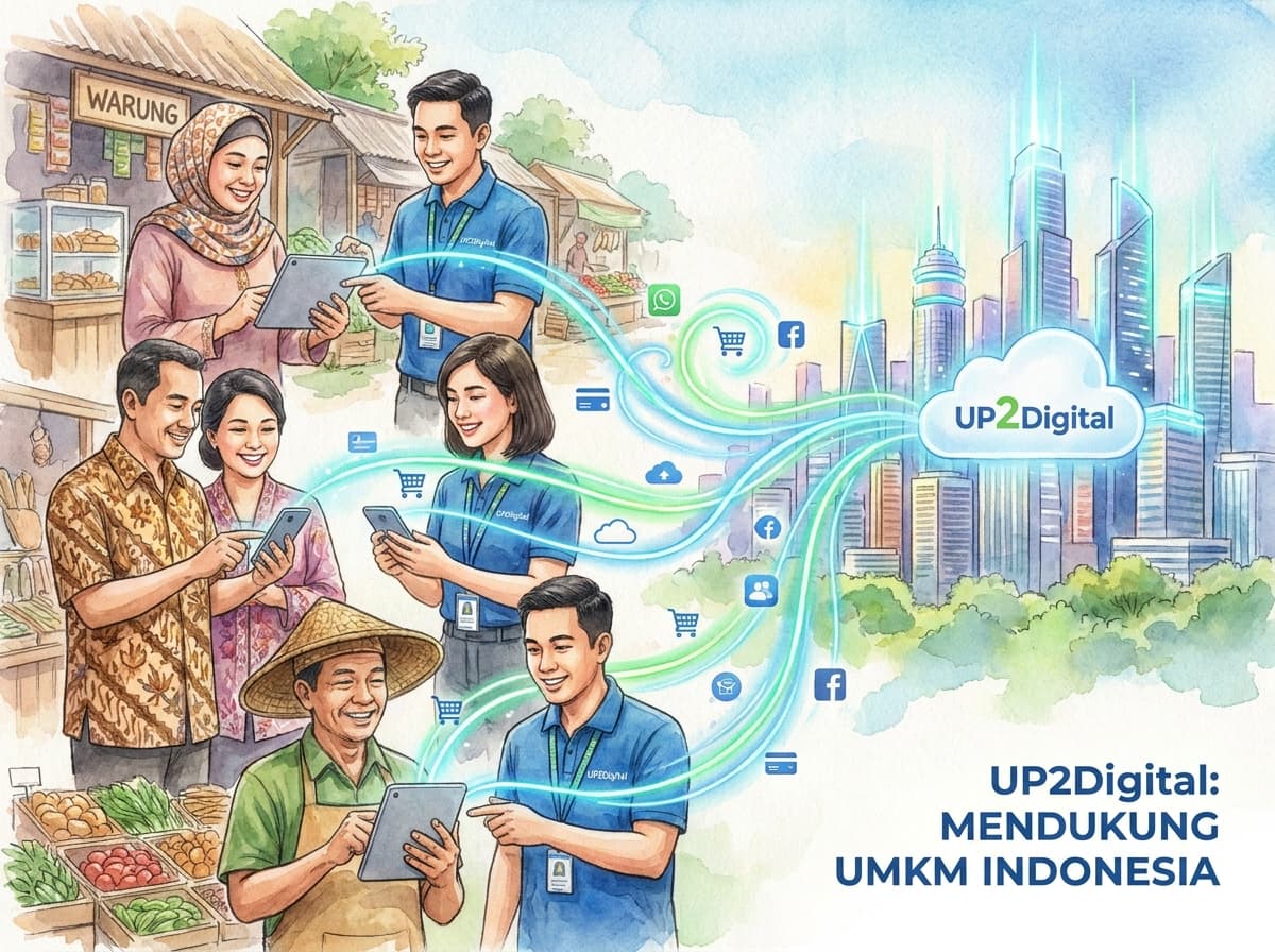 Ilustrasi up2digital mendukung UMKM Indonesia