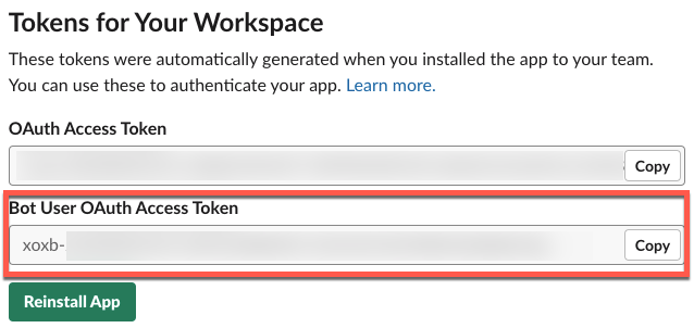 Bot User OAuth Access Token