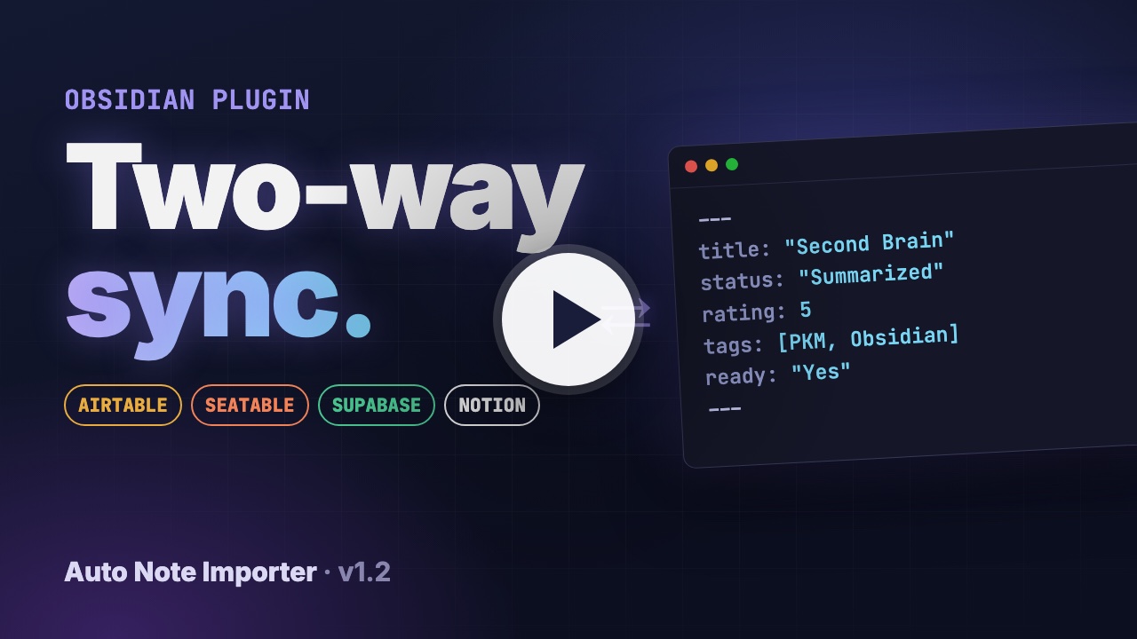 Auto Note Importer intro video