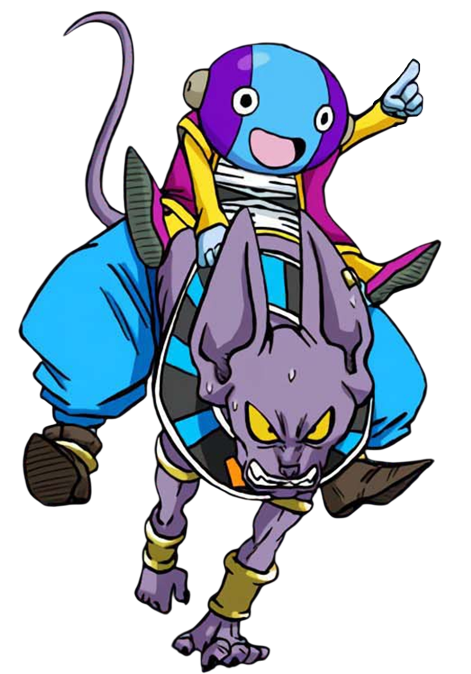 Zeno riding Beerus