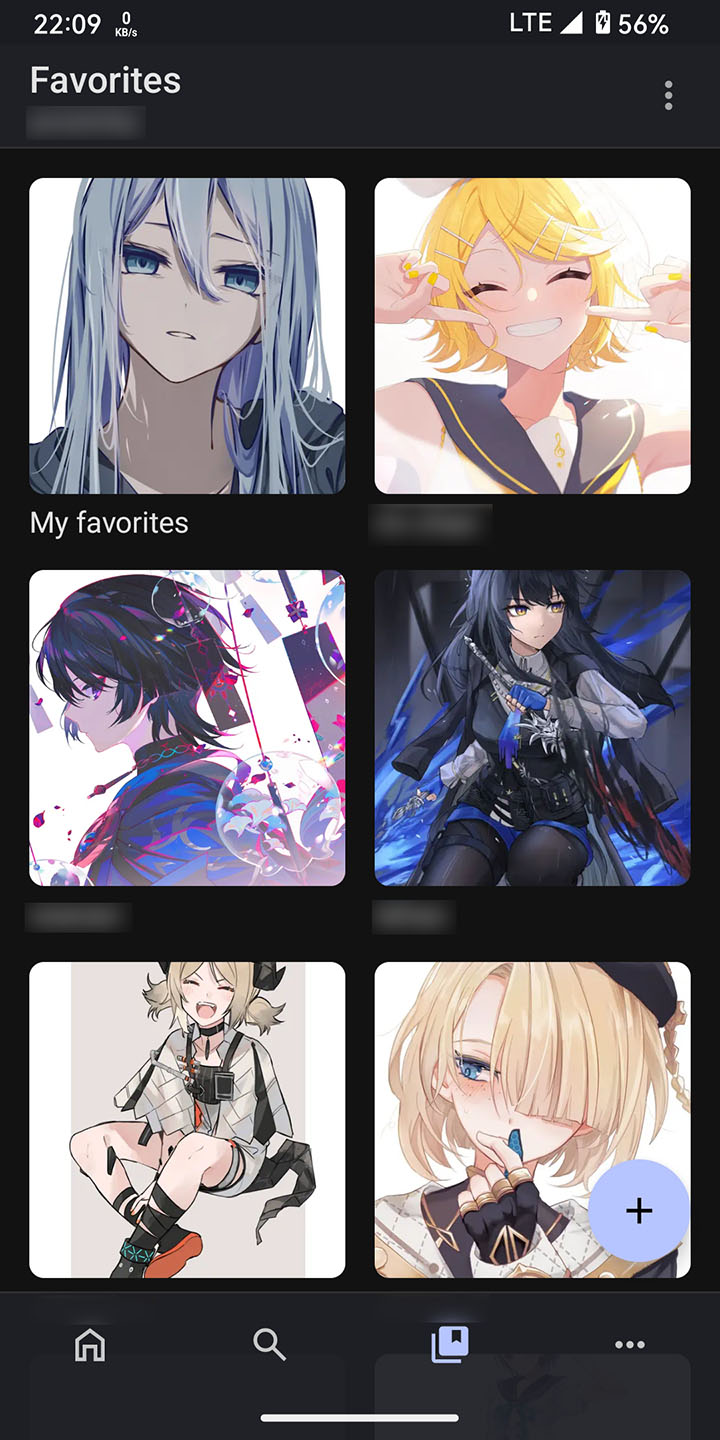 Favorites screen