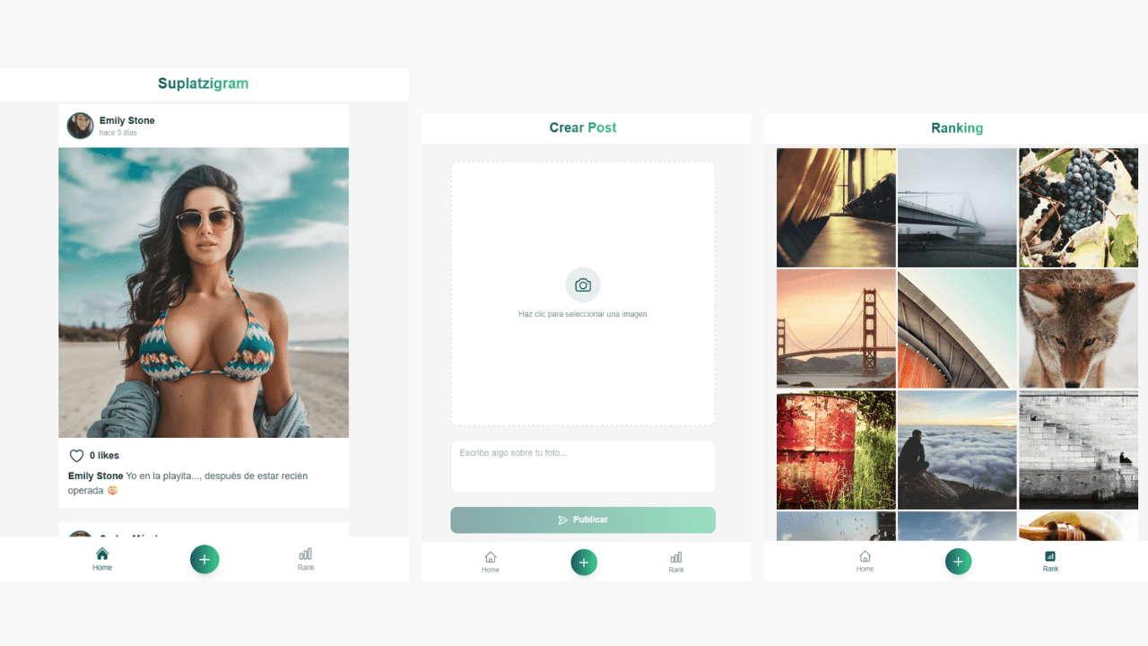 App de Suplatzigram con Supabase como backend