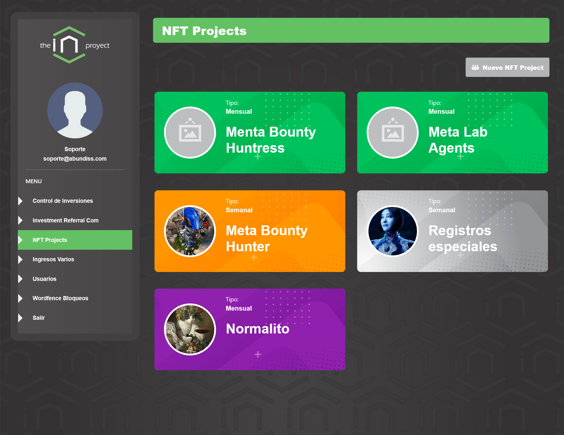 NFT Accounts Panel