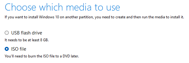 Windows 10 ISO Selection